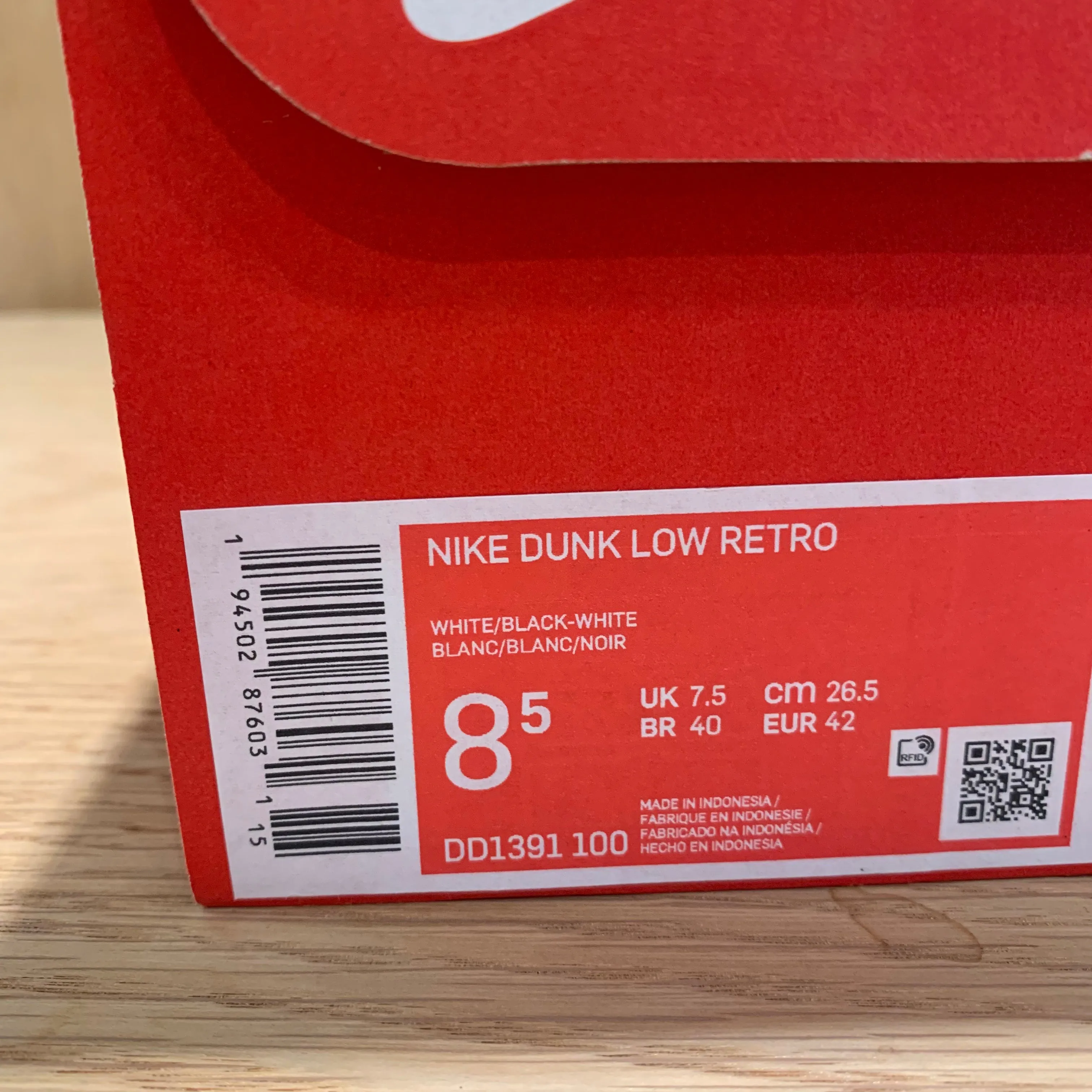 JJ Nike Dunk Low Panda (NEW) Size 8.5M/10W