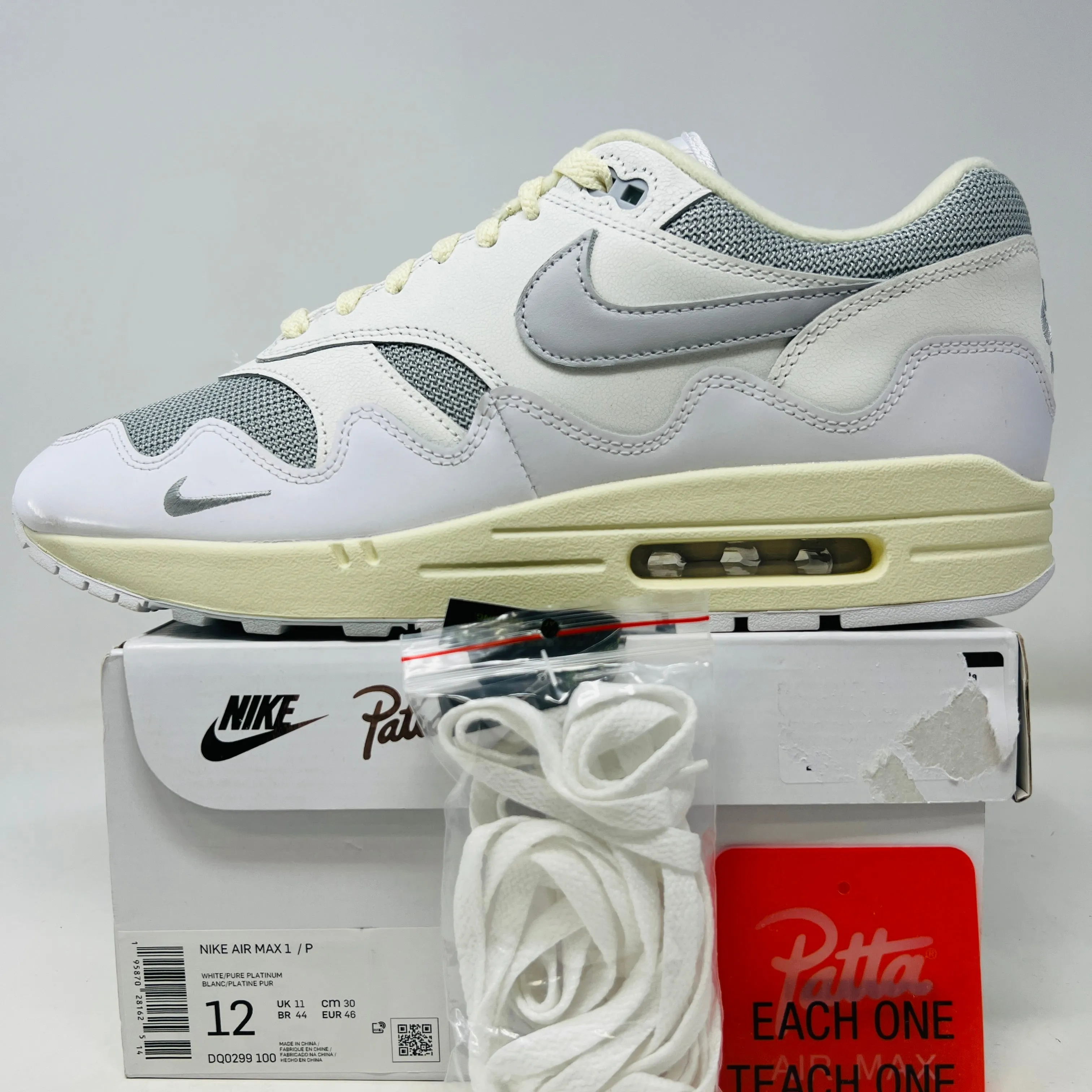 Nike Air Max 1 Patta Waves White