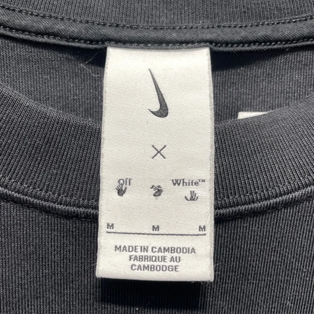NIKE/OFF-WHITE/T-Shirt/M/Cotton/BLK/