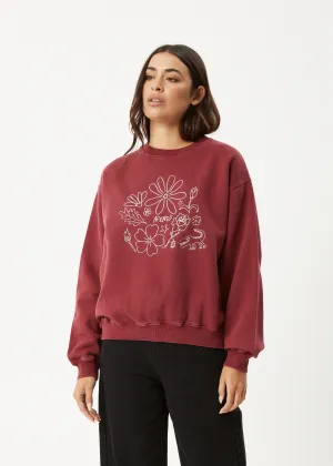 Shapes Crew Neck Jumper Washed Burgundy